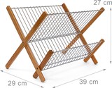 thumbnail of Relaxdays Abtropfgestell CROSS, zum Klappen, für Teller, Tassen, Bambus, Metall, Abtropfständer, 27 x 39 x 29 cm, natur