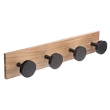 thumbnail of WellHome - Exclusief S Houten kapstok met 4 hangers zwart 40x8x6,5 cm Hout