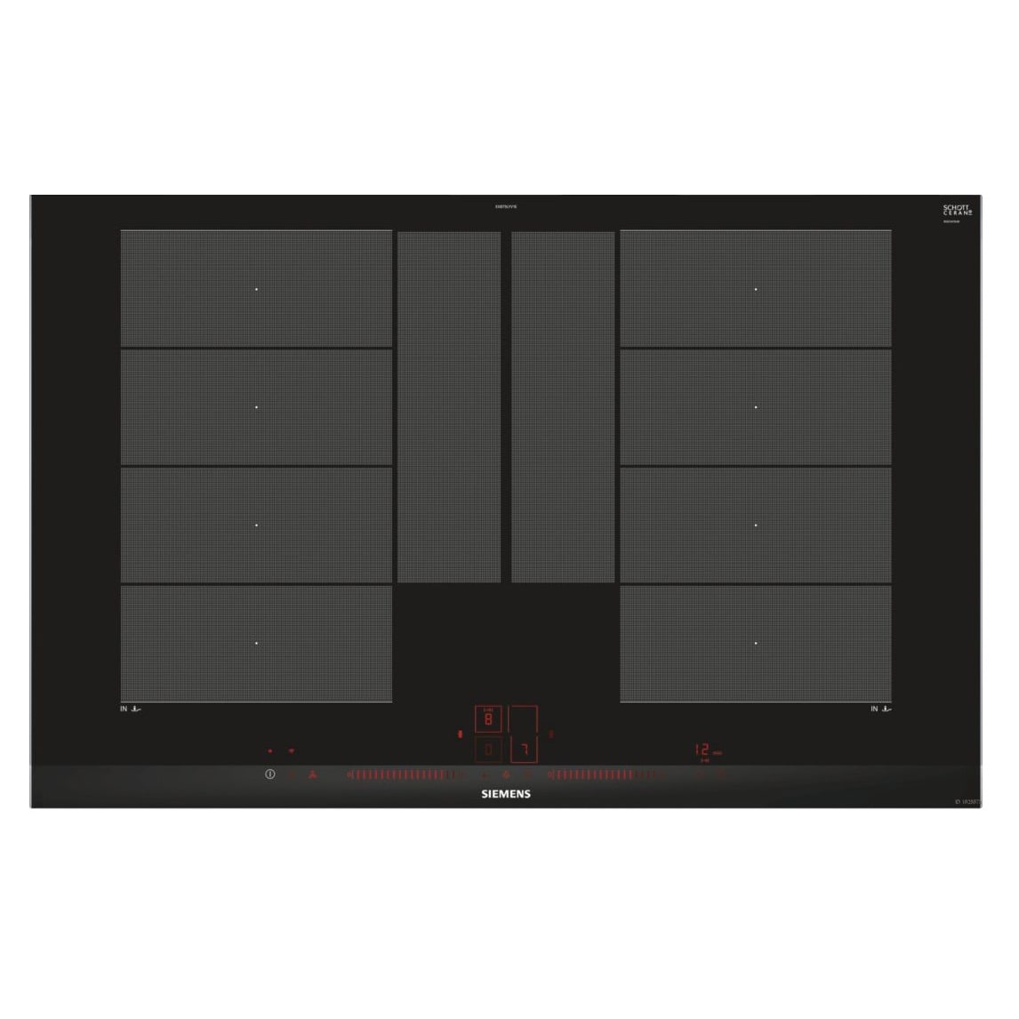SIEMENS Table De Cuisson à Induction 80cm 4 Feux 7400w Flexinduction Noir ex875lyv1e
