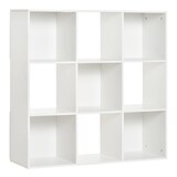thumbnail of HOMCOM Estante Biblioteca 3 Níveis Armário de Arrumação 9 Cubos Estante de Pé Separador de Quarto Estante de Exposição 91,5x29,5x91,5cm Madeira