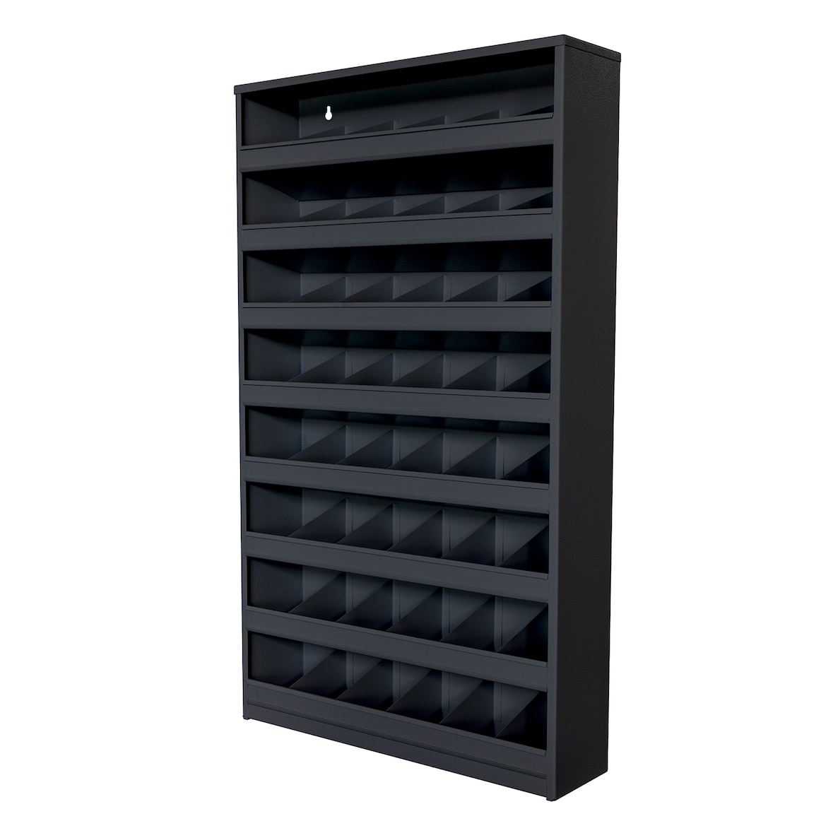 Schüttenregal mit 48 Fächer zur Wandbefestigung | HxBxT 85x50x12,5cm | Anthrazitgrau