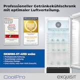 thumbnail of Exquisit Glastürkühlschrank, 200l Getränkekühlschrank mit LED, Umluft, 3 verstellbare Ablagen, CoolPro, GKS5180-GT-431D weiss