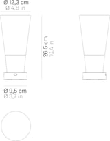 thumbnail of Zafferano Soffio Vase - Wiederaufladbare IP65-LED-Tischleuchte Vasenfunktion, Touch-Dimmer, klarem Glas und goldenem Sockel 10 Stunden Akkulaufzeit