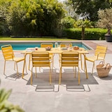 thumbnail of Ensemble table de terrasse et 6 fauteuils en métal jaune - Oviala
