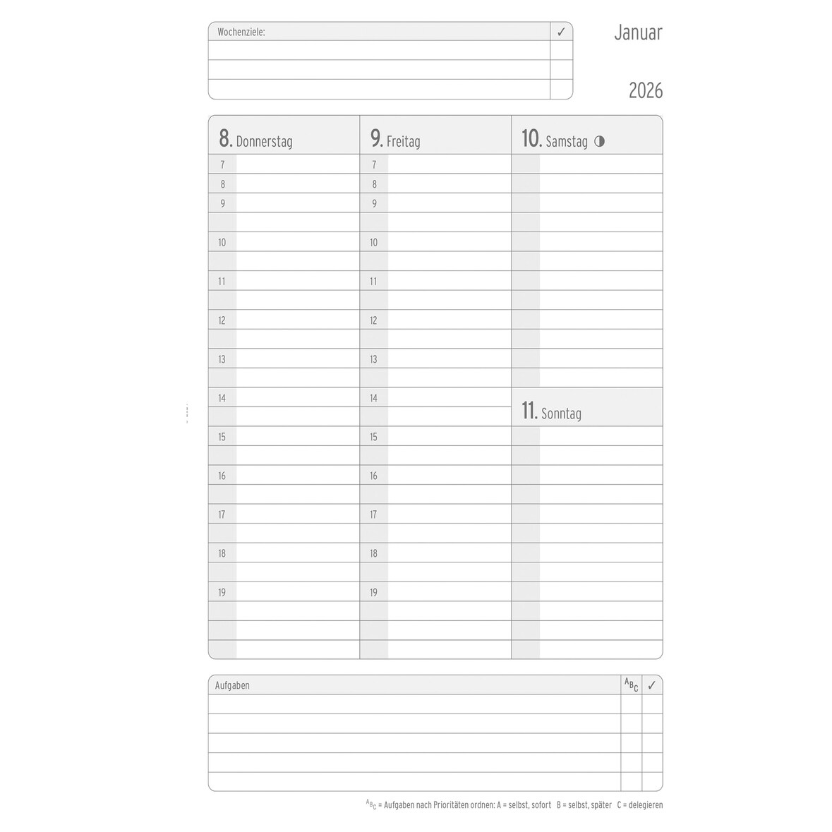 Chronoplan 50456 Buchkalender Wochenplan, Origins Edition A5, 2026, Petrol, 135 x 210 x 10 mm, Inhalt: 64 Blätter / 1 Stück