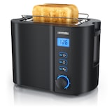 thumbnail of Arendo 2-Scheiben Toaster mit 6 Bräunungsstufen, LCD-Display mit Restzeitanzeige, 800 Watt, Auftaufunktion, Brötchenaufsatz, Schwarz