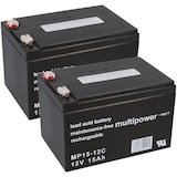 thumbnail of 2 x BLEI AKKU 12V 15Ah kompatibel GEL BATTERIE GELAKKU für 24V 12Ah 13Ah 14Ah