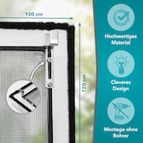 thumbnail of Fliegengitter Insektenschutz Fenster Alu Rahmen nach auf Maß ohne Bohren Bausatz,Farbe:anthrazit (RAL7016),Größe (Breite x Höhe):100 x 120 cm