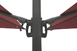 thumbnail of METRO Professional Gastro Dubbele Parasol, Aluminium / Polyester, 3 x 3 m, zwengelopeningsysteem, waterafstotend, rood / grijs