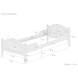 thumbnail of Einzelbett Seniorenbett Gästebett 90x220 Überlänge mit Rollrost Kiefer massiv 60.30-09-220