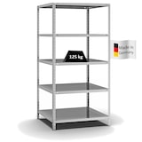 thumbnail of PROREGAL Fachbodenregal Schraubsystem | Grundregal | HxBxT 200x100x80cm | 5 Ebenen | Fachlast 125 kg | Beidseitig nutzbar | Verzinkt