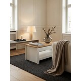 thumbnail of Couchtisch Weiß / Eiche 85x47x45 cm Wohnzimmertisch mit Stauraum, Design Sofatisch mit Ablagefach Modern, Kaffeetisch Loungetisch