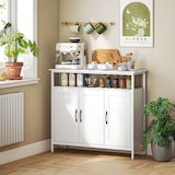 thumbnail of HOMCOM aparador 3 puertas, aparador para salón industrial, con compartimento abierto, estantes ajustables, 100x35x88 cm blanco