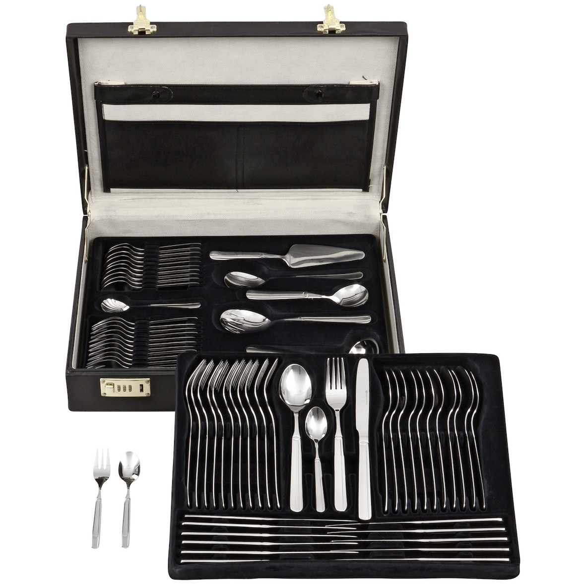 GRÄWE Tafelbesteck 68-tlg. inkl. Koffer, für 12 Personen, Serie Leipzig