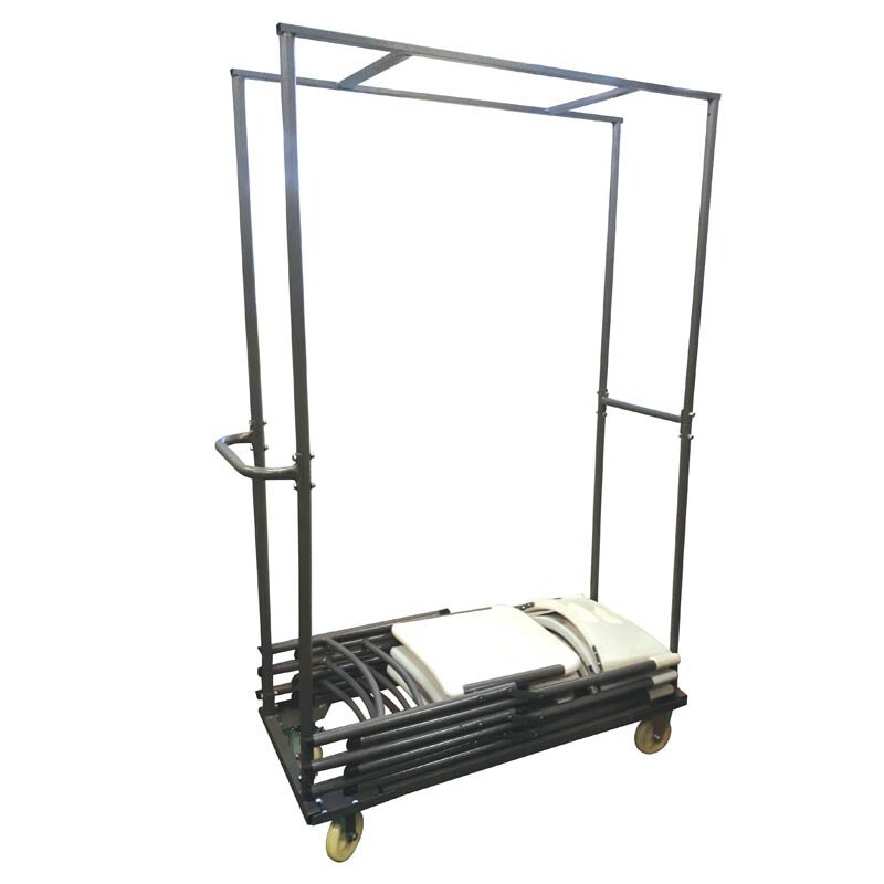 Ligne CHR Chariot pour chaise pliante Nîmes, métal, gris