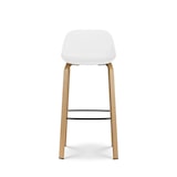 thumbnail of Lot de 2 tabourets de bar blancs style scandinave avec pieds effet bois en métal - Hauteur 66cm