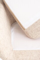 thumbnail of Décoshop26 - Lounge-Barhocker x1 skandinavisches Design cremefarbener Stoffsitz Holzbeine Metallfußstütze 10_0004922