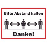 thumbnail of Bitte Abstand halten Schild A6 (105x148mm)