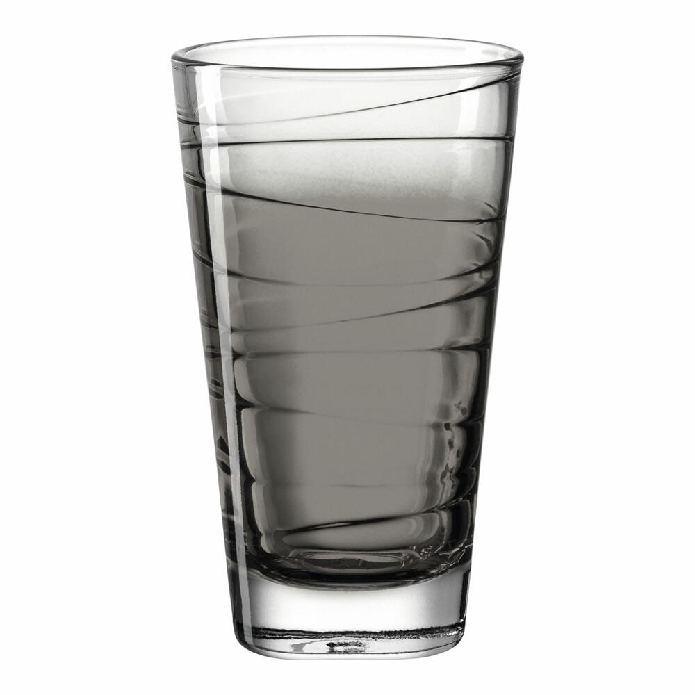 Leonardo Trinkglas Vario Struttura, Becher, Wasserglas, Kalk-Natron Glas, anthrazit, 280 ml, 026830