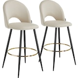 thumbnail of tectake Chaise de bar SACHEL en aspect velours - crème/noir, Lot de 2 - 405859