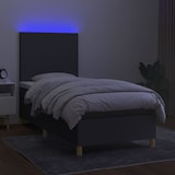 thumbnail of vidaXL Boxspringbett mit Matratze & LED Dunkelgrau 90x190 cm Stoff