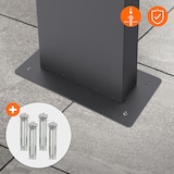 thumbnail of ECD Germany Standbriefkasten Anthrazit Edelstahl 170 cm mit Zeitungsfach, Postkasten Holzoptik, pulverbeschichteter Stahl