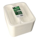 thumbnail of PAPSTAR 100 Siegelschalen, Zuckerrohr 2-geteilt 975 ml 4,2 cm x 21,2 cm x 25 cm weiss