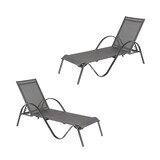thumbnail of Pack 2 tumbonas de exterior apilable y reclinable, de aluminio y textilene
