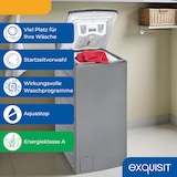 thumbnail of Exquisit Waschmaschine 7,5kg, Toplader, Waschmaschine schmal, Energieklasse A, 1200 U/Min, Startzeitvorwahl, Kurzprogramm, LTO51207-030A silber-dunkel