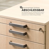 thumbnail of bümö Schreibtisch Schrank abschließbar, Schubladenschrank Holz in Eiche, Container mit Schubladen - Schubladen Schrank Büro, Schreibtisch Container