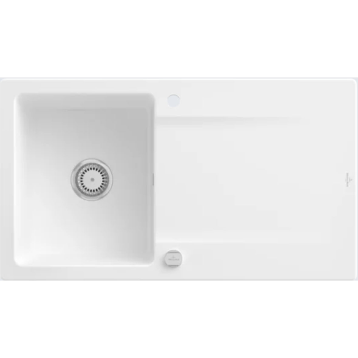 Villeroy&Boch Spülbecken inkl. Ablaufgarnitur mit Excenterbetätigung, Siluet 50 Stone White 90x51cm, reversibel