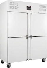 thumbnail of Romux® Gefrierschrank mit 4 Türen 148 cm mit Umluftkühlung | Gastro Gefrierschrank aus Edelstahl mit 1300 L Kapazität - 6 Einlegeböden und 580 W