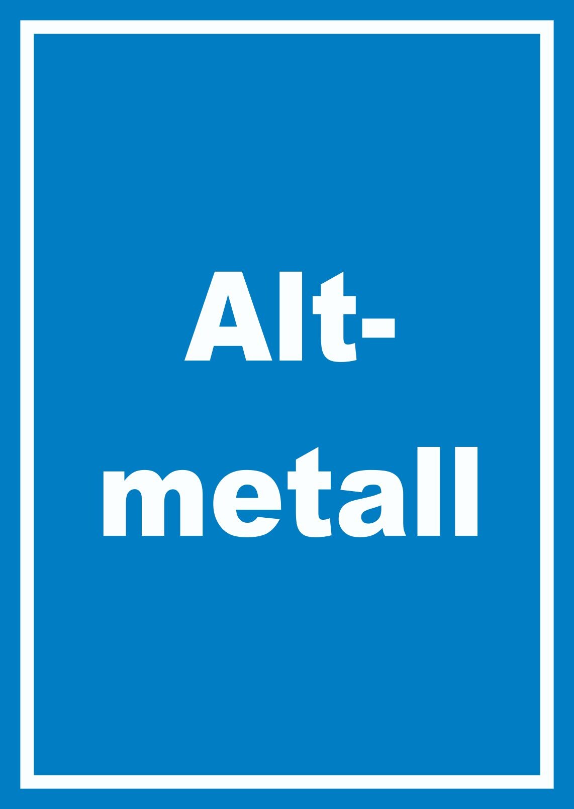 Altmetall Mülltrennung Schild mit Text hochkant A1 (594x841mm)