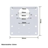 thumbnail of Edelstahl Scharnierbefestigungsplatte Reparaturblech Schrank Reparaturplatte