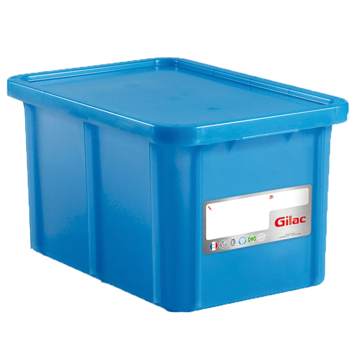GILAC Bac renforcé HACCP 600 x 400 + couvercle - 55 L - Bleu G119910