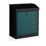 thumbnail of Relaxdays Briefkasten groß, Stahl, Sicherheits-Klappe, Schloss, HxBxT: 53 x 43,5 x 26 cm, Wandbriefkasten, Schwarz-Grün