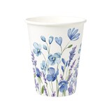 thumbnail of BIOZOYG 50 Stück Pappbecher Veilchen & Lavendel, 300ml / 12oz, Einwegbecher, Pappbecher, Einweg-Trinkbecher, kompostier, blau mit Frühlingsdruckbar