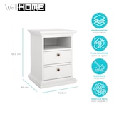 thumbnail of WellHome - Mesita de Noche con 2 Cajones en color Blanco 44 x 40 x 59 cm - Cabriel