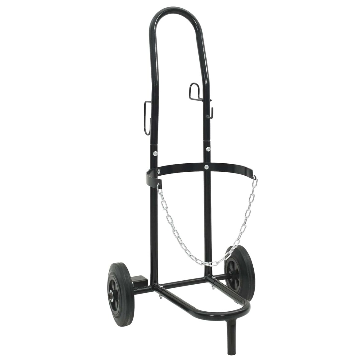 vidaXL Handtrolley Zwart en Rood 49 x 49 x 101 cm Staal