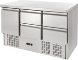 thumbnail of GastroHero Kühltisch Mini Edelstahl GN 1/1 1 Tür 4 Schubladen +2 °C bis +10 °C 230 V Profi Gastronomie ECO 1/4 1365x700x877 mm
