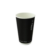 thumbnail of NVASE - 25Uds - Vaso de cartón de doble pared ondulado Negro 340ml A110mm - NVS210GCRC12N