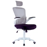 thumbnail of ZIK Cadeira de escritório Cadeira giratória ergonómica com apoio lombar, apoios de braços e apoio de cabeça - Branco