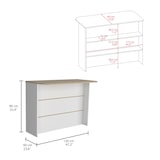 thumbnail of TUHOME Barra de Cocina Fendi, con tres estantes - Blanco / Miel