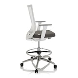 thumbnail of Arbeitsstuhl / Counterstuhl ASPEN WORK W Netzstoff transparent / Sitz Stoff grau hjh OFFICE
