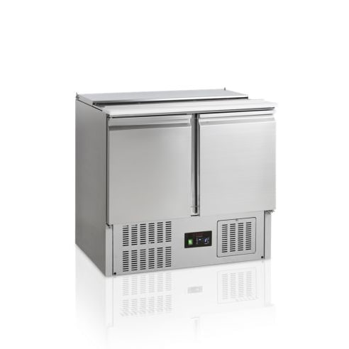 Comptoir pour saladette GN1/1 - 2 portes pleines à charnières | Tefcold - GS92