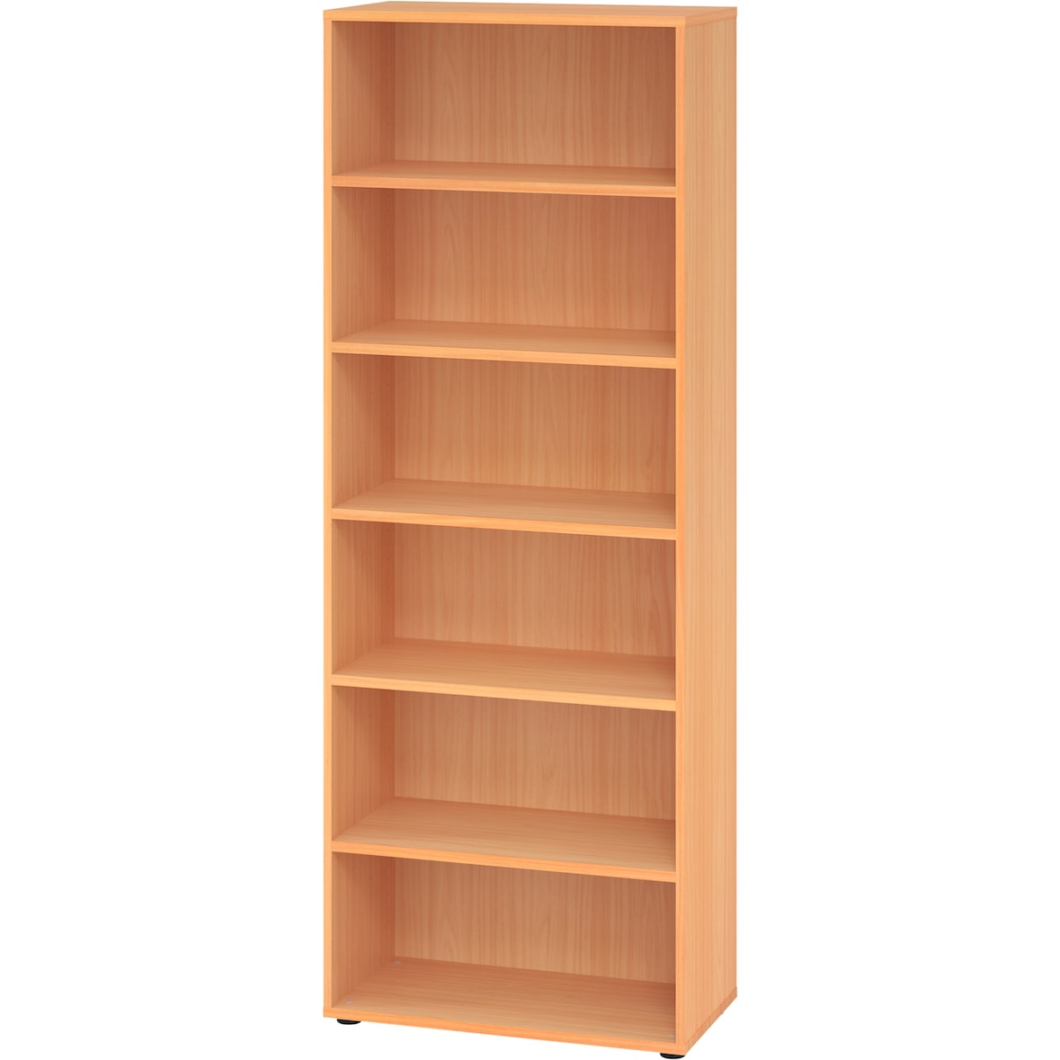 bümö Regal Buche, Standregal aus Holz für 6 Ordnerhöhen - Bücherregal 80 cm breit, Aktenregal für Ordner & Bücher, Büroregal, Holzregal, Ordnerregal,