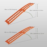 thumbnail of TRUTZHOLM 1 x Auffahrrampe klappbar 180 cm Traglast 340 kg Alu orange Riffelstab Verladerampe