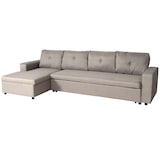 thumbnail of Ecksofa mit Bettkasten HWC-L16, Couch Sofa L-Form, Liegefläche links/rechts Nosagfederung Stoff/Textil 290cm ~ beige