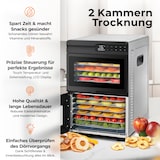 thumbnail of Balter Dörrautomat Edelstahl mit 2 Kammern & 12 Etagen, 1000 W, BPA-frei, 35–75 °C, Timer, Warmhaltefunktion, Dörrgerät, Dehydrator, Obsttrockner