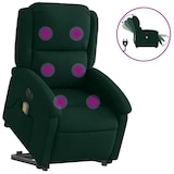 thumbnail of vidaXL Massagesessel mit Aufstehhilfe Elektrisch Dunkelgrün Samt